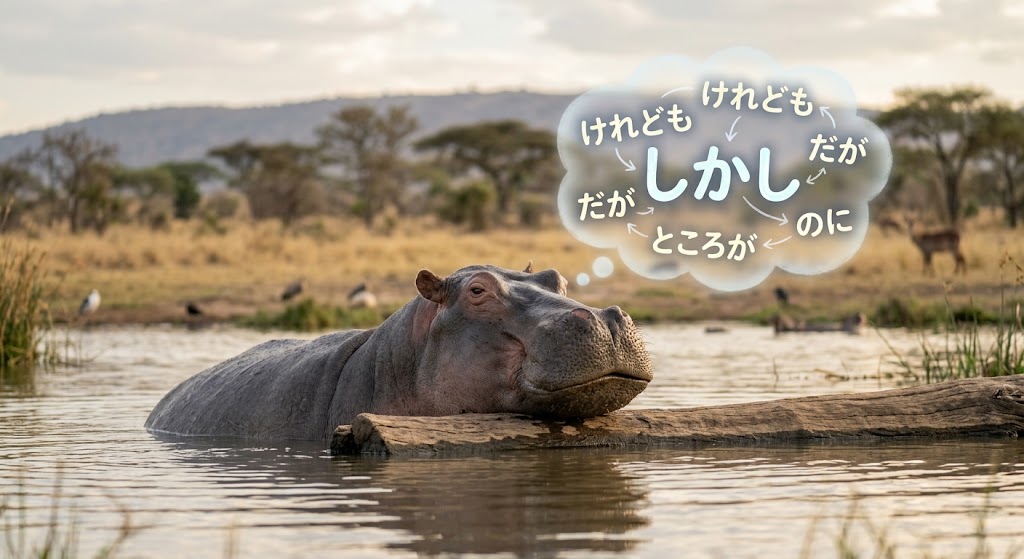 逆接の接続詞：画像